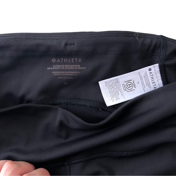 💙 Athleta Ultimate Run Shortie Bike Shorts - Black, Size M - Picture 3 of 9